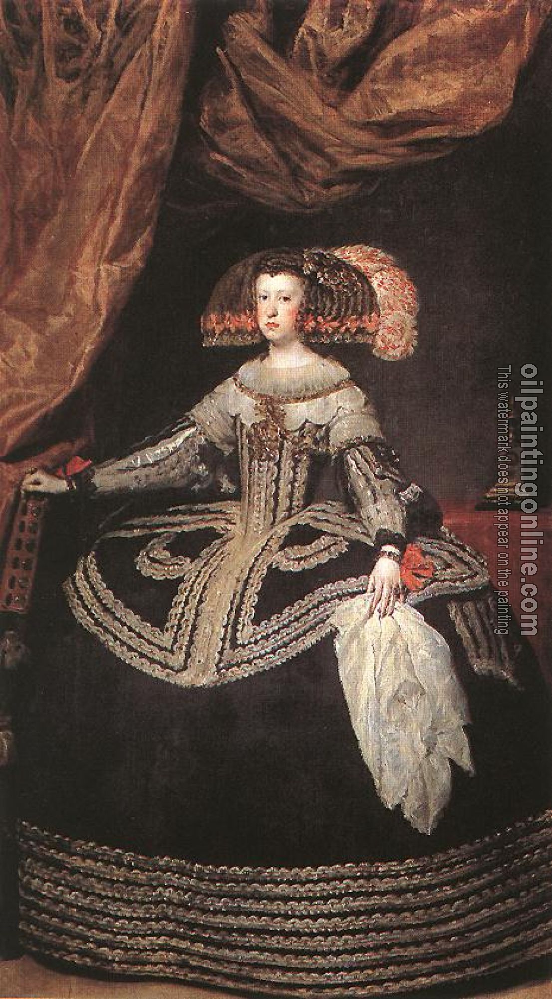 Velazquez, Diego Rodriguez de Silva - Queen Dona Mariana of Austria